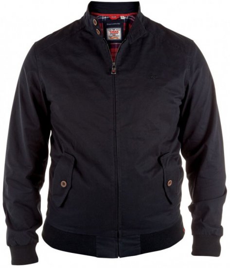 D555 Windsor Cotton Harrington Jacket Navy - Jakne - Moške bunde za Močnejše Postave