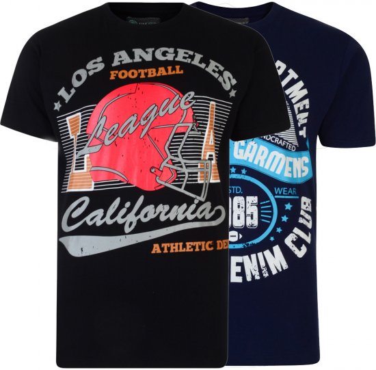 Kam Jeans Athletic Department 2-p T-shirt - Kratke Majice - Moške kratke majice za močnejše postave