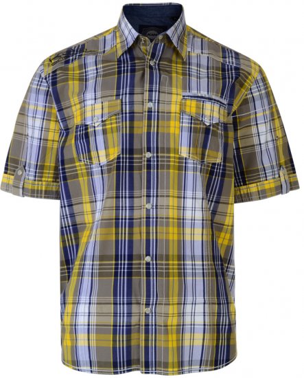 Kam Jeans Short Sleeve Check Shirt Berry - Srajce - Moške srajce za Močnejše Postave