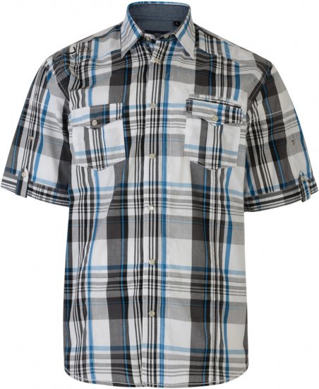 Kam Jeans Short Sleeve Check Shirt Sand - Srajce - Moške srajce za Močnejše Postave