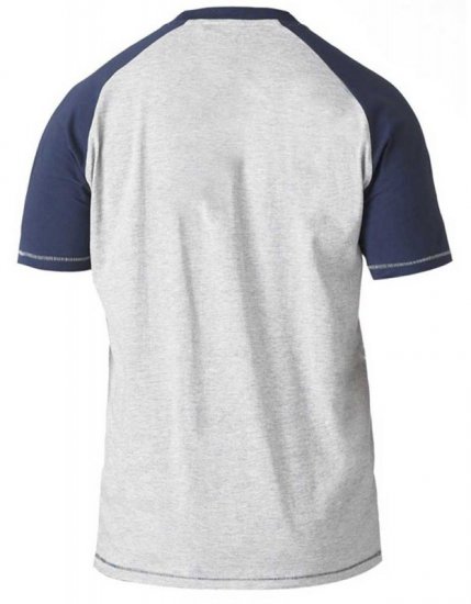 D555 HIRALDO T-Shirt Grey/Navy - Kratke Majice - Moške kratke majice za močnejše postave