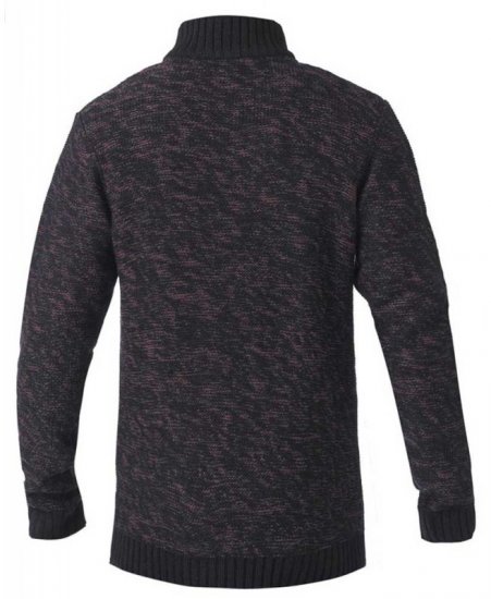 D555 MARSDEN Neck Sweater Black/Red - Puloverji & jopice - Moški Puloverji & Jopice za Močnejše Postave