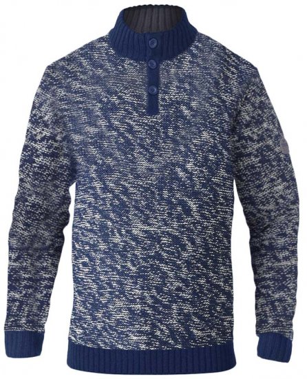 D555 MARSDEN Neck Sweater Navy/Ecru - Puloverji & jopice - Moški Puloverji & Jopice za Močnejše Postave