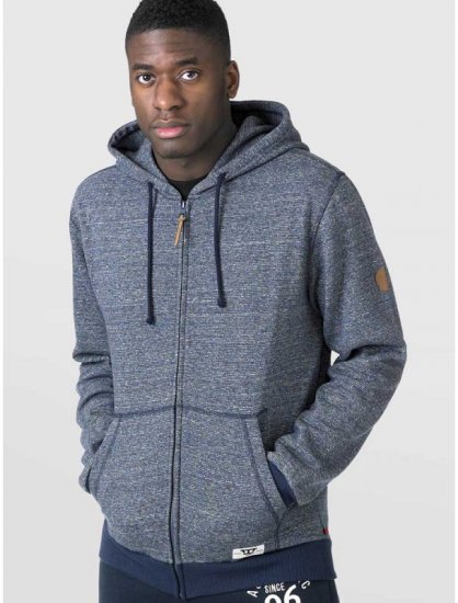 D555 Romney Full Zipper Hoodie Navy - Puloverji & jopice - Moški Puloverji & Jopice za Močnejše Postave
