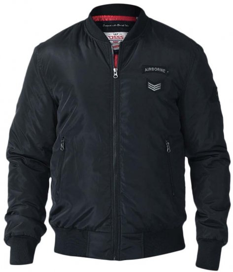 D555 Pedro Bomber Jacket Black - Jakne - Moške bunde za Močnejše Postave