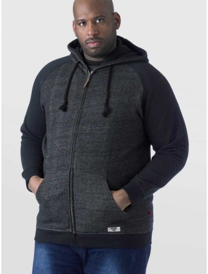 D555 Cristiano Hoodie Grey/Black - Puloverji & jopice - Moški Puloverji & Jopice za Močnejše Postave