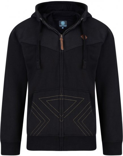Kam Jeans 766 Panel Print Hoodie Black - Puloverji & jopice - Moški Puloverji & Jopice za Močnejše Postave