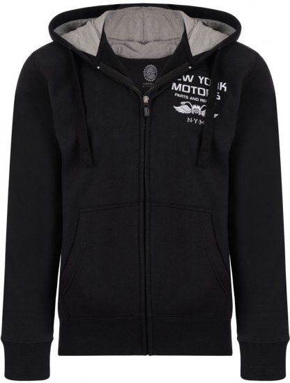 Kam Jeans 773 New York Motors Hoodie Black - Puloverji & jopice - Moški Puloverji & Jopice za Močnejše Postave