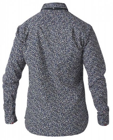 D555 Radcliff LS Printed Shirt Navy - Srajce - Moške srajce za Močnejše Postave