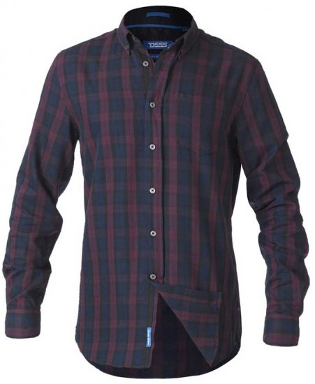 D555 Nixon LS Shirt Navy/Wine - Srajce - Moške srajce za Močnejše Postave