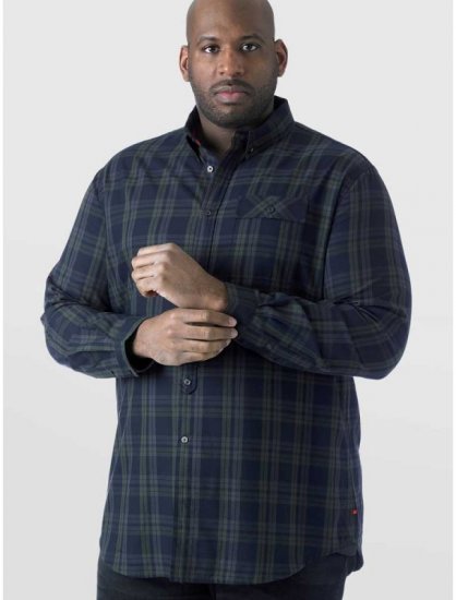 D555 Angelo LS Shirt Navy - Srajce - Moške srajce za Močnejše Postave