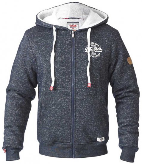 D555 Hulk Fur Lined Zipper Hood Navy - Puloverji & jopice - Moški Puloverji & Jopice za Močnejše Postave