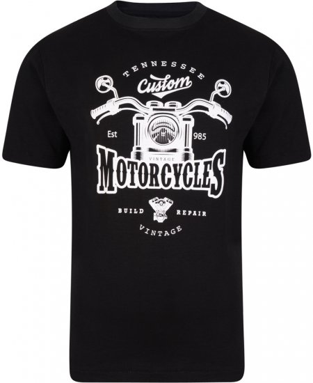 Kam Jeans 5105 Tennessee MC T Black - Kratke Majice - Moške kratke majice za močnejše postave