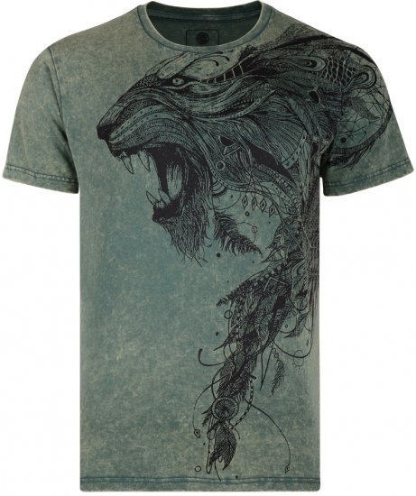 K.J. Lion Print T-shirt - Kratke Majice - Moške kratke majice za močnejše postave