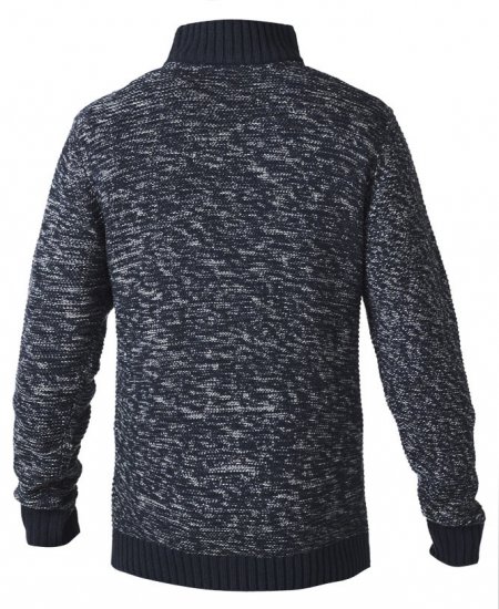 D555 REMINGTON Sweater With Woven Zipper Chest Pocket Navy/Grey - Puloverji & jopice - Moški Puloverji & Jopice za Močnejše Postave
