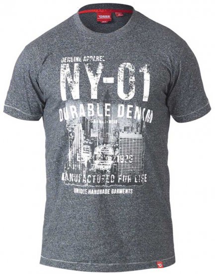 D555 Lorne T-shirt Grey Twist - Kratke Majice - Moške kratke majice za močnejše postave