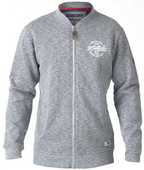 D555 Sandford Sweat Jacket Grey - Puloverji & jopice - Moški Puloverji & Jopice za Močnejše Postave