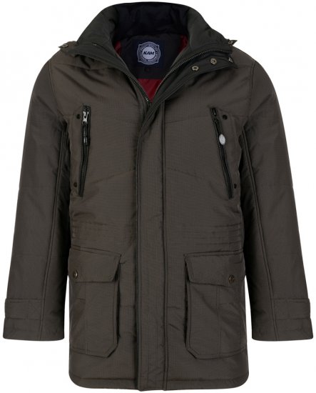 Kam Jeans 68 Long Padded Coat Dark - Jakne - Moške bunde za Močnejše Postave