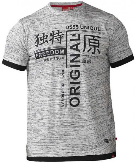 D555 Harold T-shirt Grey - Kratke Majice - Moške kratke majice za močnejše postave