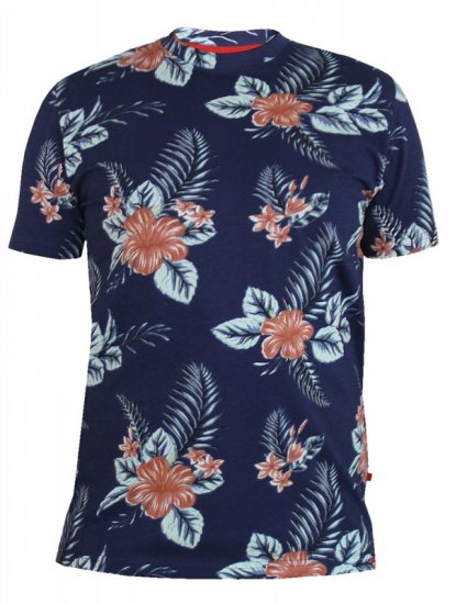 D555 Castro T-shirt Navy - Kratke Majice - Moške kratke majice za močnejše postave