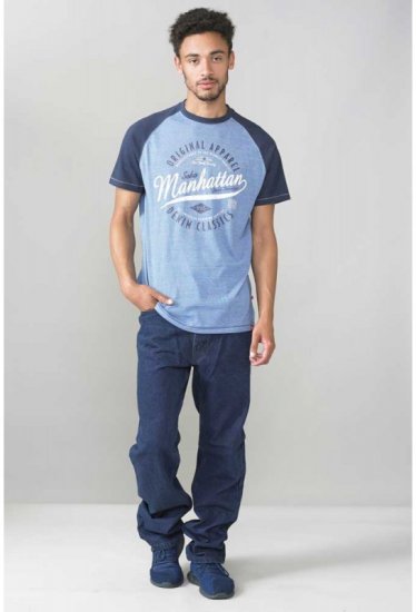 D555 Gunner T-shirt Blue - Kratke Majice - Moške kratke majice za močnejše postave