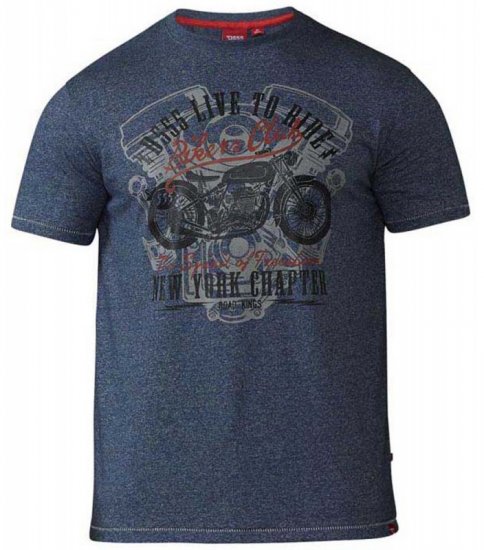 D555 Bradley T-shirt Blue - Kratke Majice - Moške kratke majice za močnejše postave