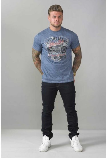 D555 Bradley T-shirt Blue - Kratke Majice - Moške kratke majice za močnejše postave