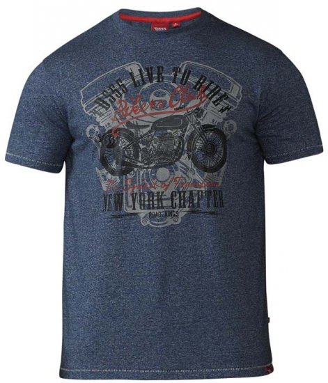 D555 Bradley T-shirt Blue - Kratke Majice - Moške kratke majice za močnejše postave