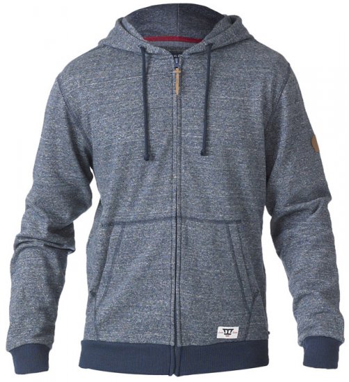 D555 Romney Full Zipper Hoodie Navy - Puloverji & jopice - Moški Puloverji & Jopice za Močnejše Postave