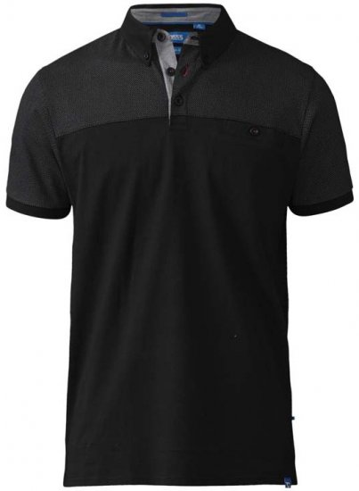 D555 Jauram Polo Black - Polo majice - Moške Polo Majice za Močnejše Postave