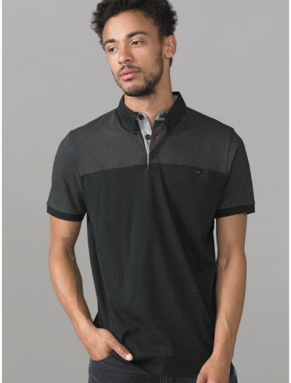 D555 Jauram Polo Black - Polo majice - Moške Polo Majice za Močnejše Postave