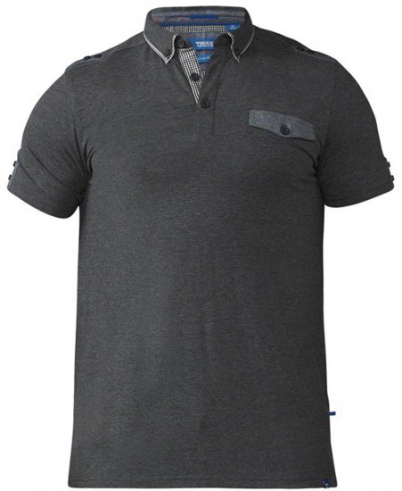 D555 Hogan Polo Charcoal - Polo majice - Moške Polo Majice za Močnejše Postave