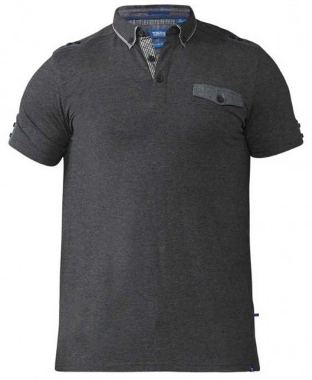 D555 Hogan Polo Charcoal - Polo majice - Moške Polo Majice za Močnejše Postave
