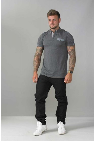 D555 Hogan Polo Charcoal - Polo majice - Moške Polo Majice za Močnejše Postave