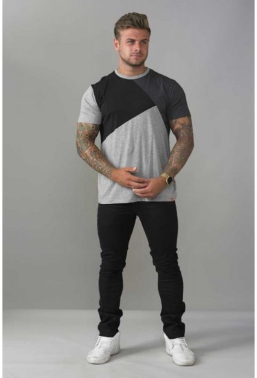 D555 Authentic T-shirt Grey - Kratke Majice - Moške kratke majice za močnejše postave