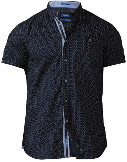 D555 Republic Short Sleeve Shirt Navy - Srajce - Moške srajce za Močnejše Postave