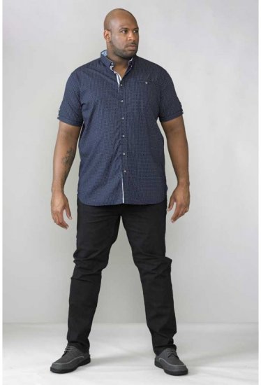 D555 Republic Short Sleeve Shirt Navy - Srajce - Moške srajce za Močnejše Postave