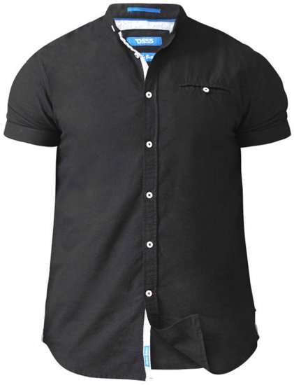 D555 Dwight Short Sleeve Shirt Black - Srajce - Moške srajce za Močnejše Postave