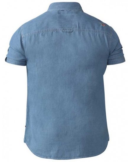 D555 Nathan Short Sleeve Shirt Blue - Srajce - Moške srajce za Močnejše Postave