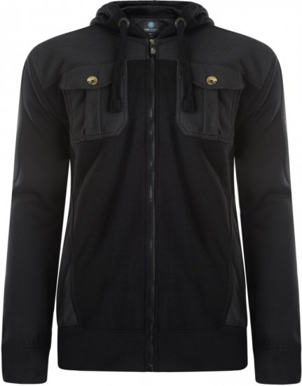 Kam Jeans 700 Contrast Print Hoody Black - Puloverji & jopice - Moški Puloverji & Jopice za Močnejše Postave