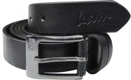 Kam Jeans 913 Jeans Belt Genuine Leather Black, 3,5cm - Pasovi - Moški Pasovi Večje Velikosti