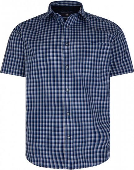 Kam Jeans 6145 Short Sleeve Shirt Navy - Srajce - Moške srajce za Močnejše Postave