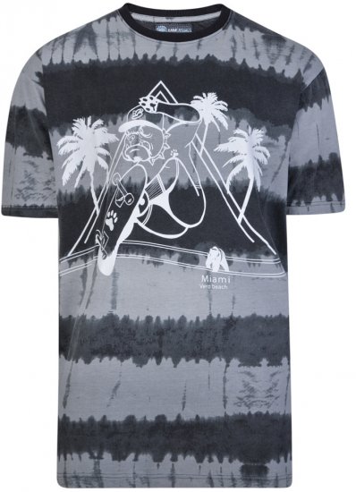 Kam Jeans 5206 Venice Beach T-shirt Black - Kratke Majice - Moške kratke majice za močnejše postave
