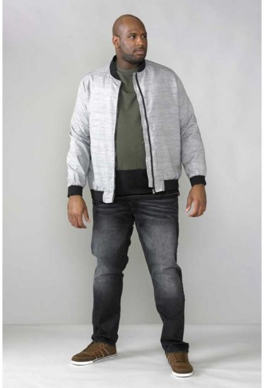 D555 Lou Bomber Jacket Grey - Jakne - Moške bunde za Močnejše Postave