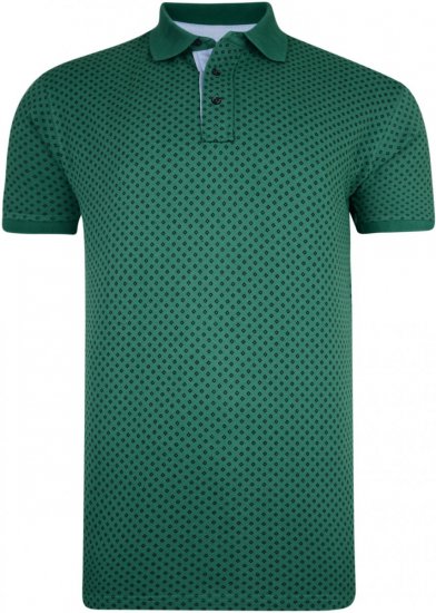 Kam Jeans 5224 Diamond Print Polo Pine - Polo majice - Moške Polo Majice za Močnejše Postave