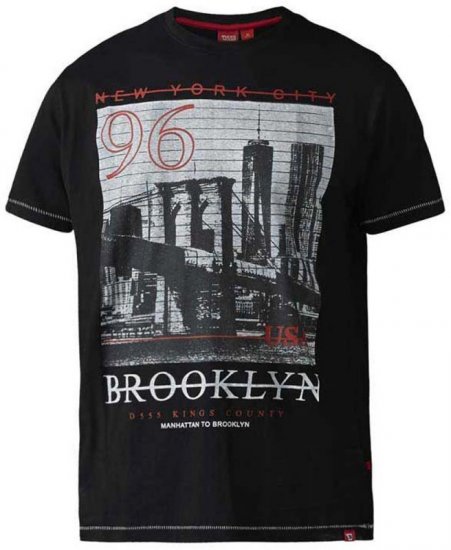 D555 Cain T-shirt Black - Kratke Majice - Moške kratke majice za močnejše postave