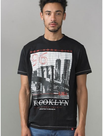 D555 Cain T-shirt Black - Kratke Majice - Moške kratke majice za močnejše postave