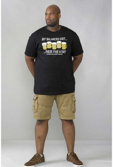 D555 Madison T-shirt Black - Kratke Majice - Moške kratke majice za močnejše postave