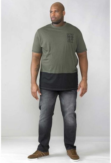 D555 Emerson T-shirt Khaki & Black - Kratke Majice - Moške kratke majice za močnejše postave
