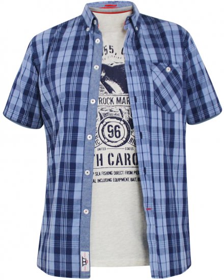 D555 Genoa Short Sleeve Shirt & T-shirt Combo - Srajce - Moške srajce za Močnejše Postave
